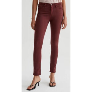AG Adriano Goldschmied Women's Maroon the Abbey Ankle Jeans Size 26 MSRP$170